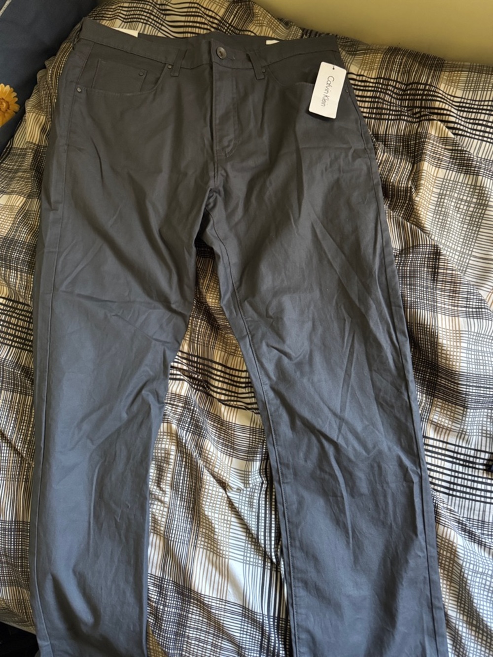 Calvin Klein Men's Straight Chinos — Charcoal Gray